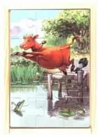 Mamma Mu 4 træpuslespil i træsæske af Hjelm Förlag