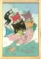 Barbapapa 4 træpuslespil i trææske