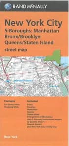 New York City: 5-Boroughs : Manhattan, Bronx, Brooklyn, Queens, Staten Island Street Map