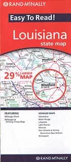 Louisiana State Map, Rand McNally Easy to Read