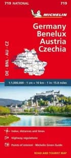 Michelin National Map 719: Germany, Benelux, Austria, Czech Republic af Michelin