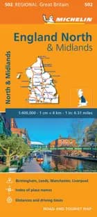 Michelin Great Britain Blad 502: Northern England, The Midlands