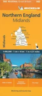 Michelin Great Britain Blad 502: Northern England, The Midlands - Michelin