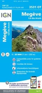 TOP25: 3531OT Megève - Col des Aravis - IGN