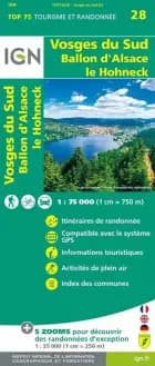 TOP75: 75028 Vosges du Sud - Ballon d'Alsace - Le Hohneck af IGN