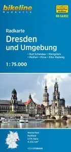 Dresden und Umgebung Radkarte - Dresden and surroundings cycling map