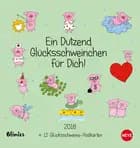 Dutzend Glücksschweine Blinies Postkartenkalender 2018
