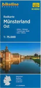 Radkarte Münsterland Ost: Ahlen, Münster, Teutoburger Wald, Ems, Werse - Esterbauer