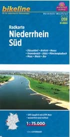 Radkarte Niederrhein Süd: Düsseldorf, Krefeld, Neuss, Grevenbroich, Jülich, Mönchengladbach, Maas, Rhein, Rur - Esterbauer