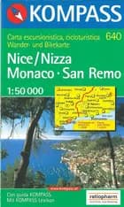 Nice/Nizza Monaco San Remo, Kompass Wander- und Bikekarte