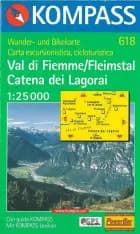 Val di Fiemme - Fleimstal - Val di Fiemme/Catena di Lagorai*, Kompass Wanderkarte 618