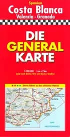 Costa Blanca - Valencia - Granada, Spanien Generalkarte 1:200 000