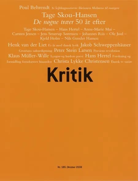 Kritik, 41. årgang, nr. 189 af Lasse Horne Kjældgaard