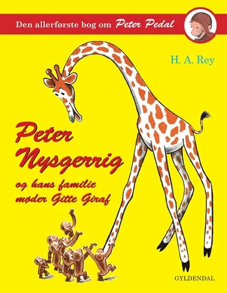 Peter Nysgerrig og hans familie møder Gitte Giraf af H.A. Rey