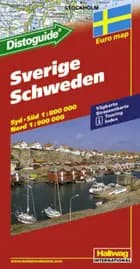 Hallwag, vejkort, Sverige (m/ distoguide)
