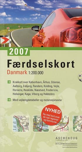 Færdselskort, Danmark 1:200 000 af Matrikelstyrelsen