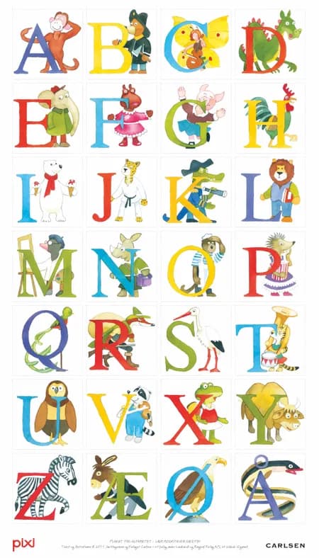 Pixi-alfabetet Plakat 