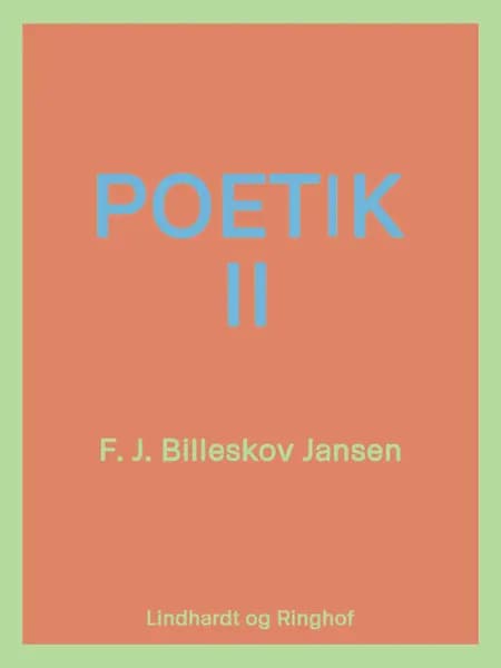 Poetik bind 2 af F. J. Billeskov Jansen
