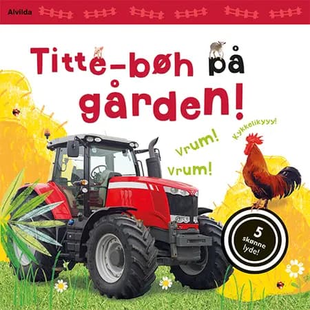 Titte-bøh på gården! Papbog med 5 skønne lyde 