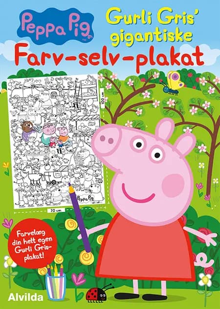 Peppa Pig - Gurli Gris' gigantiske farv-selv-plakat 