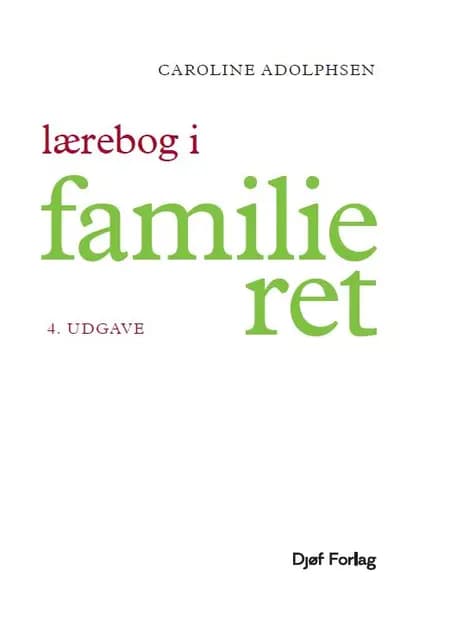 Lærebog i Familieret af Caroline Adolphsen
