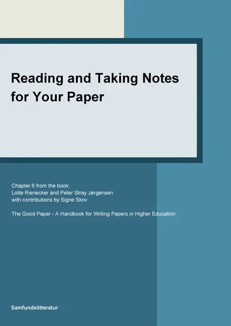Reading and taking notes for your paper af Lotte Rienecker