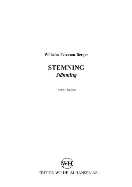 Stemning / Stämning af Wilhelm Peterson-Berger
