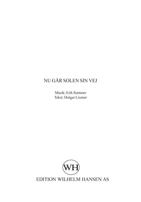 Nu går solen sin vej af Erik Sommer