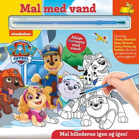 Mal med vand - Paw Patrol (bog med pensel - farvelæg igen og igen) 