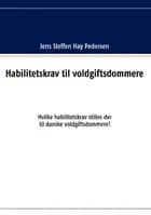 Habilitetskrav til voldgiftsdommere