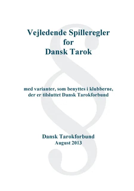 Dansk Tarok Spil af Madsen Ole Brun