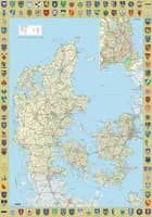 Danmarkskort med byvåben 