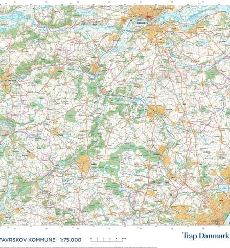 Trap Danmark: Falset kort over Favrskov Kommune af Trap Danmark