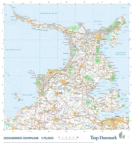 Trap Danmark: Falset kort over Odsherred Kommune af Trap Danmark