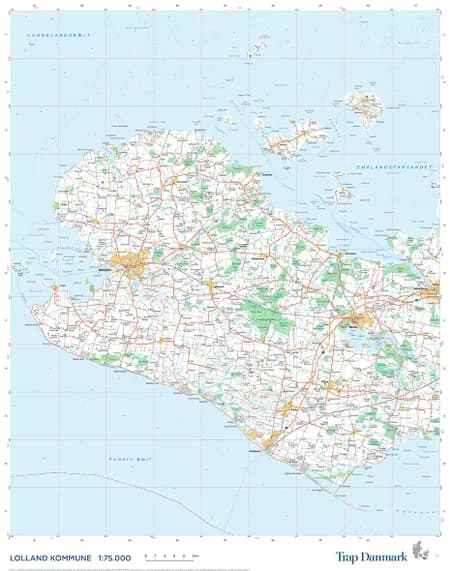 Trap Danmark: Falset kort over Lolland Kommune af Trap Danmark