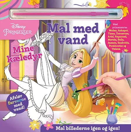 Mal med vand - Disney Prinsesser - Mine kæledyr (bog med pensel - farvelæg igen og igen) 