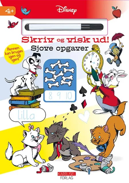 Disney - Skriv og visk ud - Sjove opgaver 