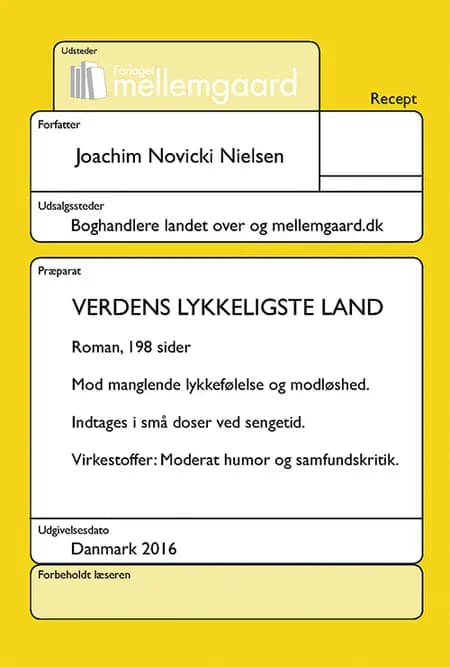 Verdens lykkeligste land af Joachim Novicki Nielsen