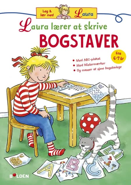 Laura lærer at skrive bogstaver 