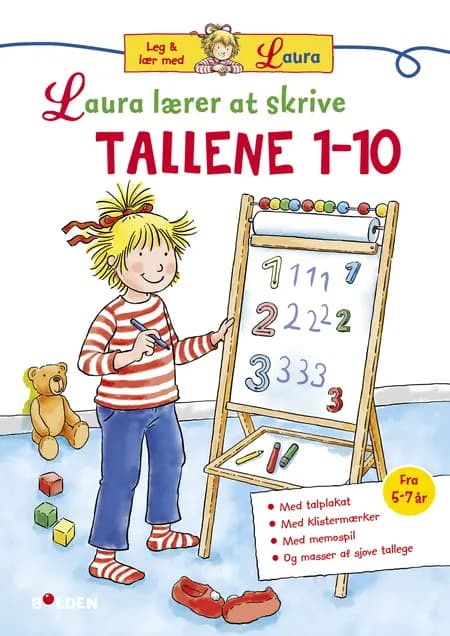 Laura lærer at skrive tallene 1 - 10 