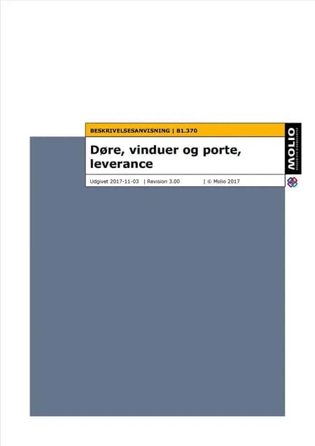 Beskrivelsesanvisning - døre, v & p, lev. - B1.370 