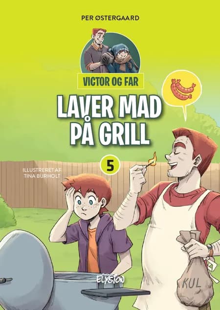 Victor og far laver mad på grill af Per Østergaard