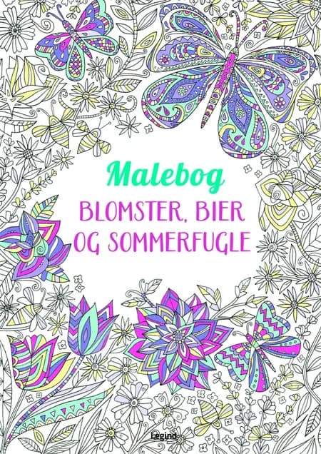 Malebog: Blomster, bier og sommerfugle 