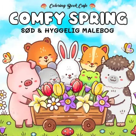 Malebog: Comfy Spring - Cozy Coloring af Coloring Book Cafe