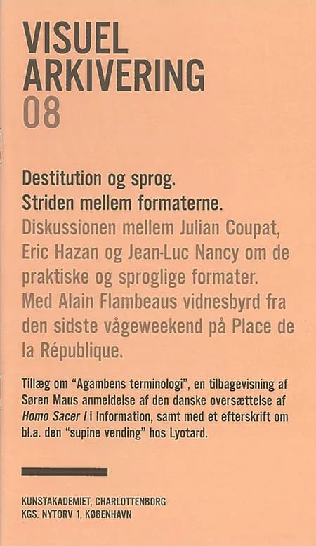 Destitution og sprog af Carsten Juhl