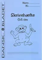 Skrivehæfte med linieafstand 0,6 cm.