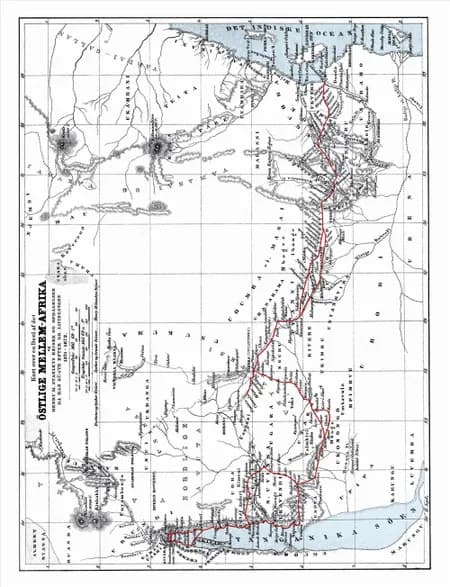 Kort over Stanleys rute i Afrika af Henry Morton Stanley