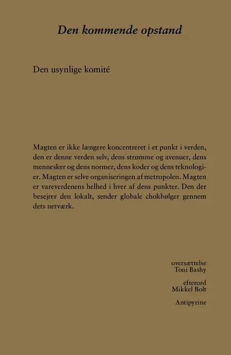 Den kommende opstand af Den usynlige komité