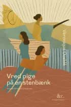 Vred pige på en stenbænk