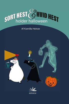 Sort Hest & Hvid Hest holder halloween af Britta Steen